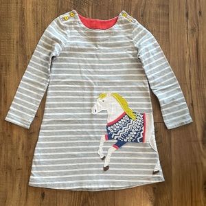 Mini Boden 5-6 appliqué Horse dress, girls 5T 6T